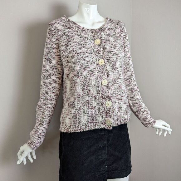 Liz Claiborne Petite M Marled Knit Cardigan – Cotton – Button Front - Picture 5 of 7
